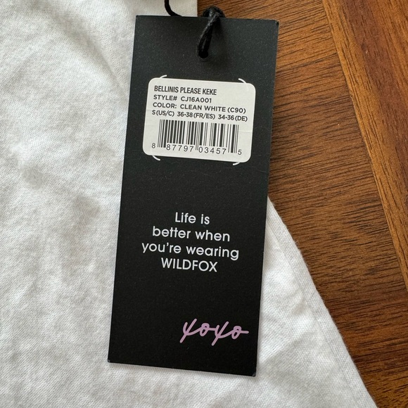 Wildfox NWT Bikinis & Bellinis White Tee - Picture 4 of 6